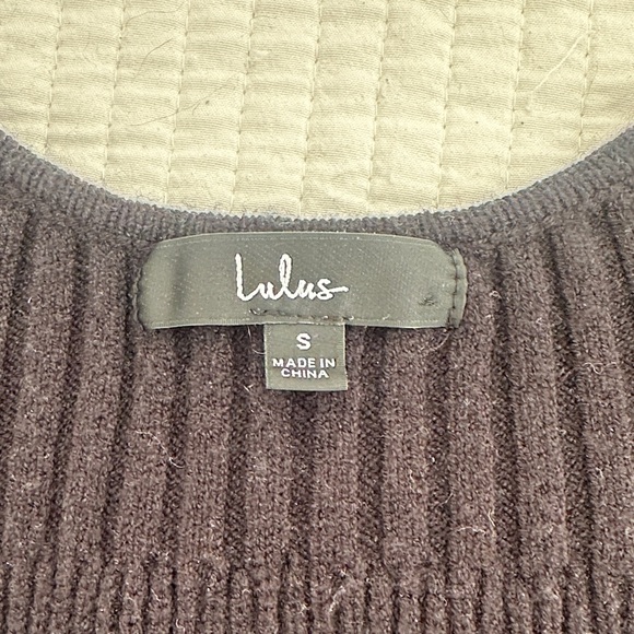 Lulu's Black Ribbed Knit Top - Picture 3 of 4